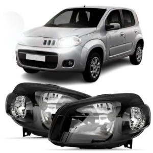 Farol Fiat Uno Vivace 2010 2011 22 13 2014 Mascara Negra