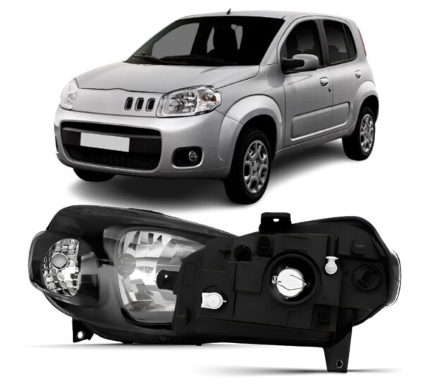 Farol Fiat Uno Vivace 2010 2011 22 13 2014 Mascara Negra